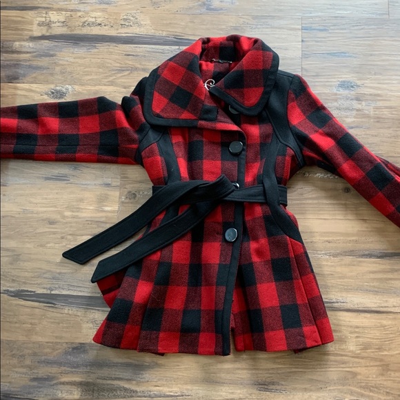 guess plaid coat